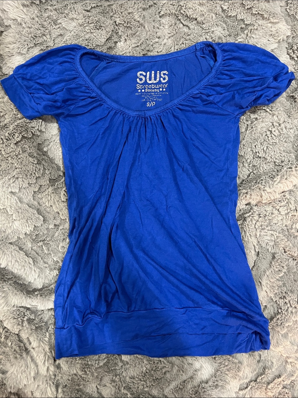 SwS y2k Women's Blue Scoop Neck Top